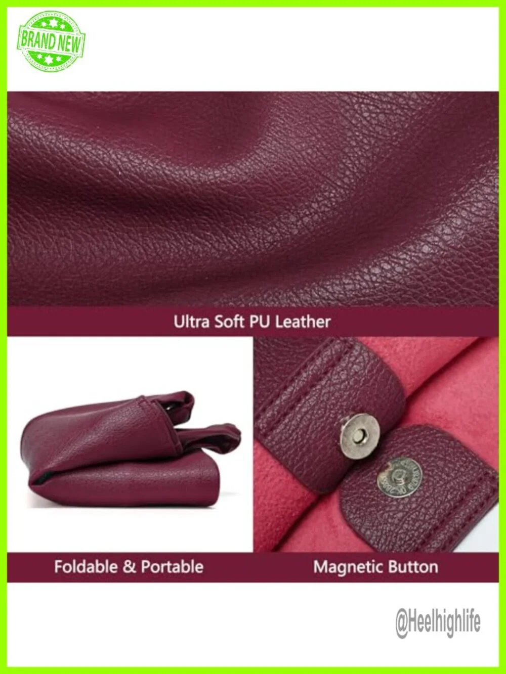 Soft Vegan Leather Slouchy Hobo Shoulder Tote Bag for Work Travel